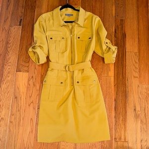 Mustard yellow belted dress